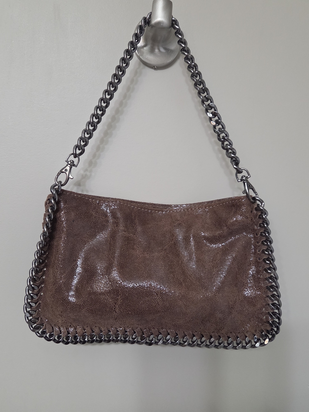 Like New Genuine Leather Made In Italy Chain Bag.